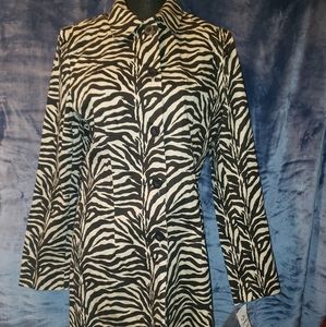 New  Black & Taupe Zebra Stripe Jacket /Dress